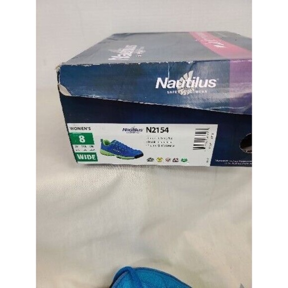 NIB Nautilus Safety Footwear - SZ 8W Blue/Green/Blue safety toe womans - Picture 7 of 12